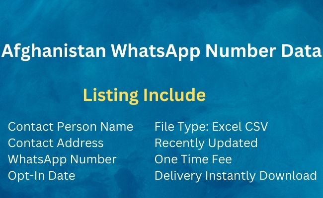 Afghanistan WhatsApp Number Data