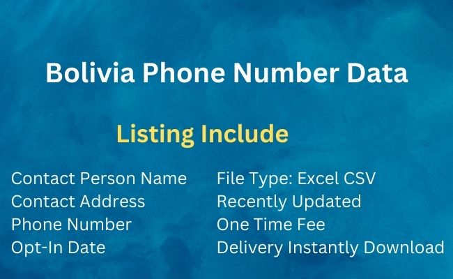 Bolivia Phone Number Data