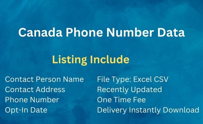 Canada Phone Number Data