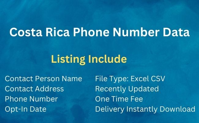 Costa Rica Phone Number Data