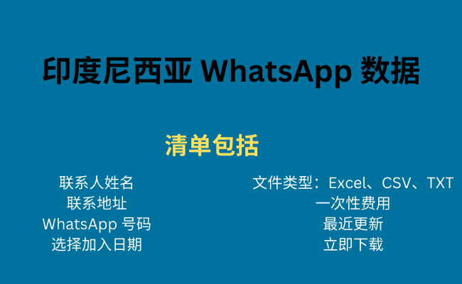 印度尼西亚 WhatsApp 数据